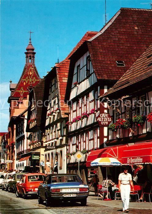 Zell Harmersbach Hauptstrasse Fachwerkhäuser Strassencaf