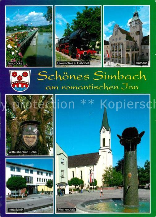 Simbach Inn Innbrücke Dampflokomotive Rathaus Witte