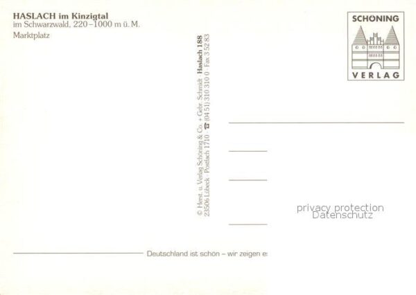 Haslach Kinzigtal Marktplatz Brunnen Kirche – Bild 2