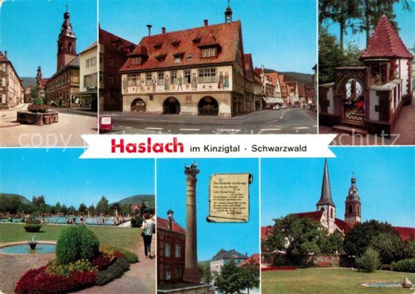 Haslach Kinzigtal Innenstadt Brunnen Kirche Fassadenmaler