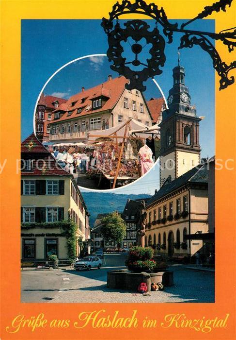 Haslach Kinzigtal Marktplatz Brunnen Kirche Türschild