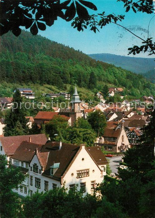Bad Herrenalb Ortsansicht mit Kirche Luftkurort im Sc