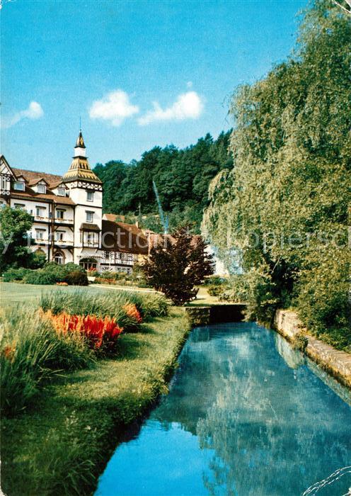 Bad Herrenalb Kurpark mit Mönchs Posthotel Partie an