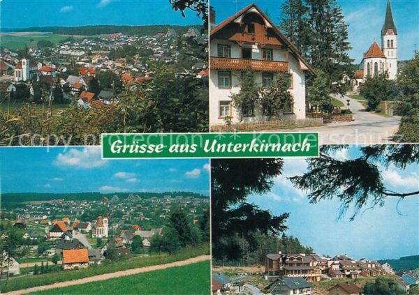 Unterkirnach Ortsmotiv mit Kirche Wohnsiedlung Panor