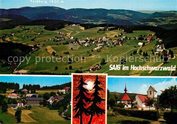 Saig Schwarzwald Panorama Blick zum Feldberg Ortsansicht