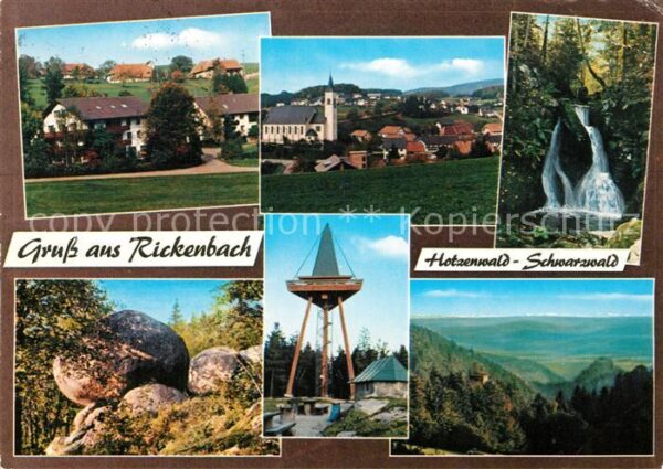 Rickenbach Hotzenwald Teilansichten Kirche Wasserfall Felsen