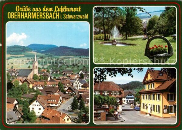 Oberharmersbach Ortsansicht mit Kirche Hauptstrasse Kur