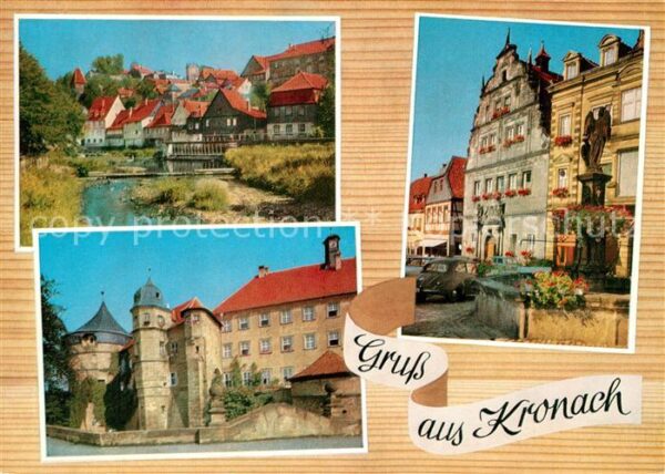 Kronach Oberfranken Partie am Fluss Historische Altstadt Ve
