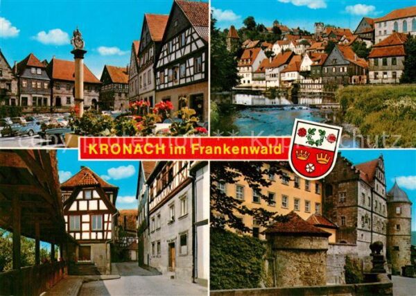 Kronach Oberfranken Marktplatz Brunnen Fachwerkhäuser Hassl