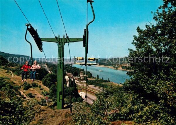 Bad Breisig Seilbahn zur Burg Rheineck Panorama Bli