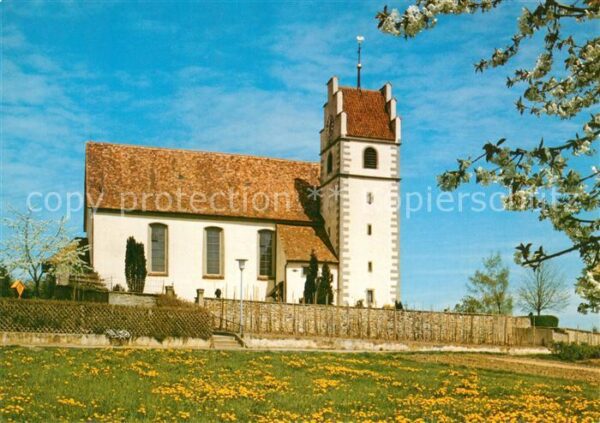 Horn Gaienhofen St Johannes Kirche Baumblüte