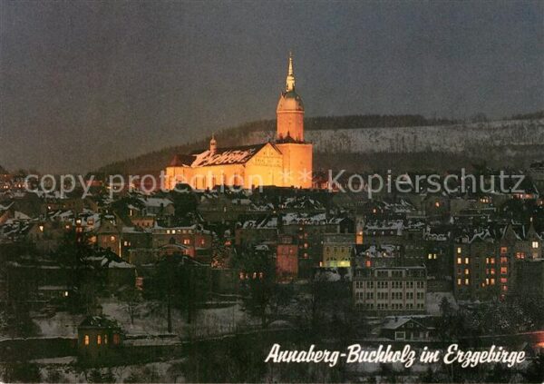 Annaberg-Buchholz Erzgebirge Stadtpanorama St Annenkirche mit Pöhlbe