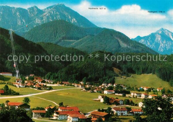Bergen Chiemgau Gesamtansicht mit Hochfelln und Hochger