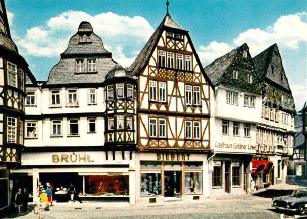 Limburg Lahn Partie am Kornmarkt Fachwerkhäuser Alts