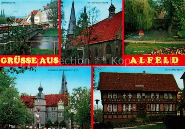 Alfeld Leine Leinebrücke St Nicolaikirche Anlagen Ra