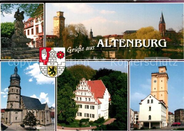 Altenburg Thueringen Skatbrunnen Kunstturm Bartholomaikirche