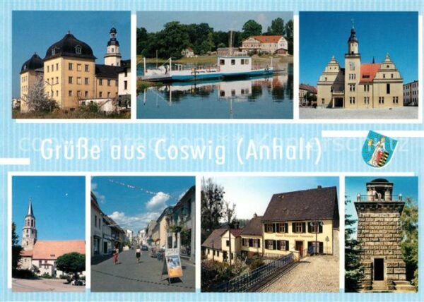 Coswig Anhalt Schloss Gierseilfähre Rathaus Kirch Fri