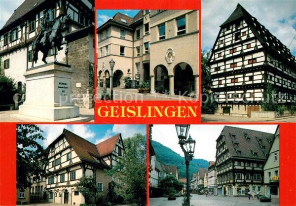 Geislingen Steige Kaiser Wilhelm Denkmal Arkaden Fachwerk