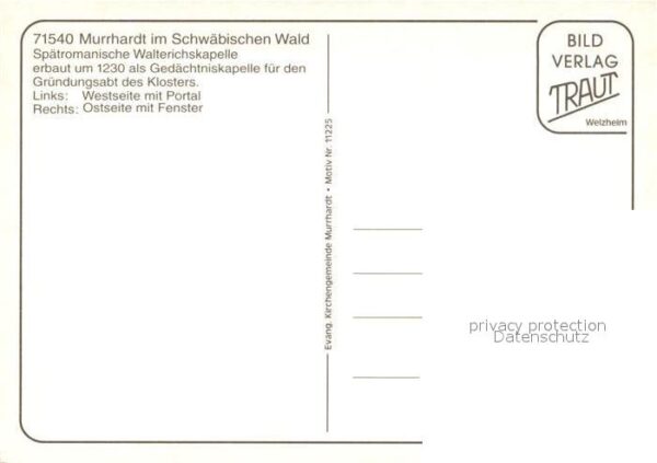 Murrhardt Spätrom Walterichskapelle Westseite mit – Bild 2