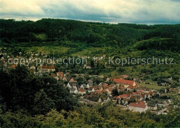 Murrhardt Blick vom Hoffeld mit Stadtkirche Walte