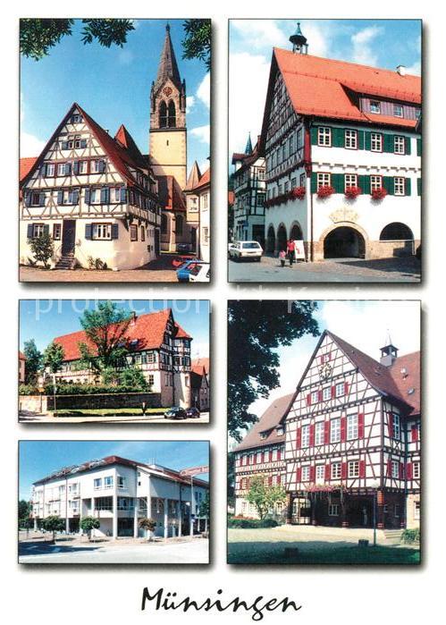 Muensingen Kirche Fachwerkhäuser Rathaus