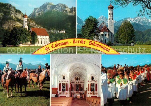 Schwangau St Coloman Kirche Inneres Prozession