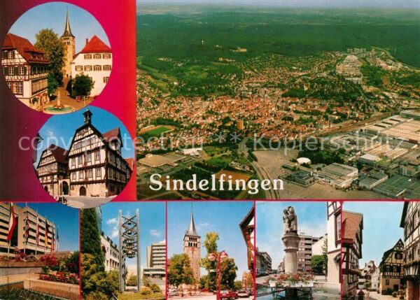 Sindelfingen Fliegeraufnahme Kirche Rathaus Säule Gl