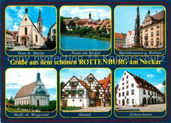 Rottenburg Neckar Dom St Martin Neckarpartie Marktbrunnen
