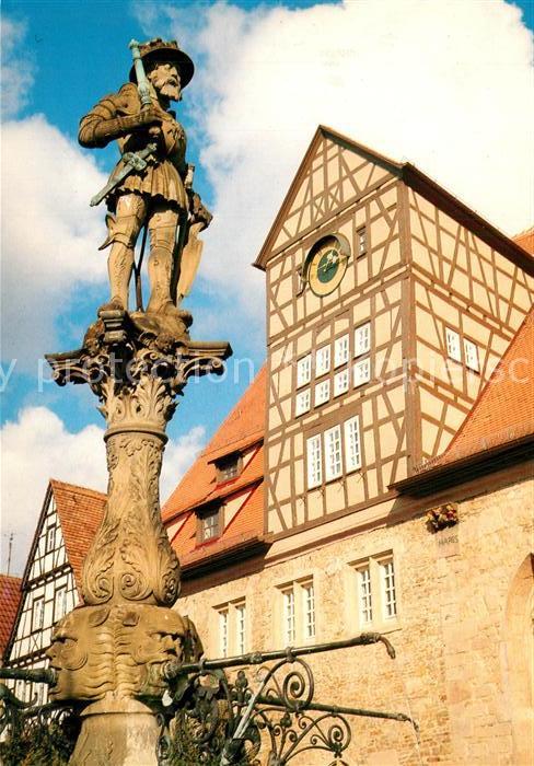 Reutlingen BW Brunnen Figur Fachwerkhaus