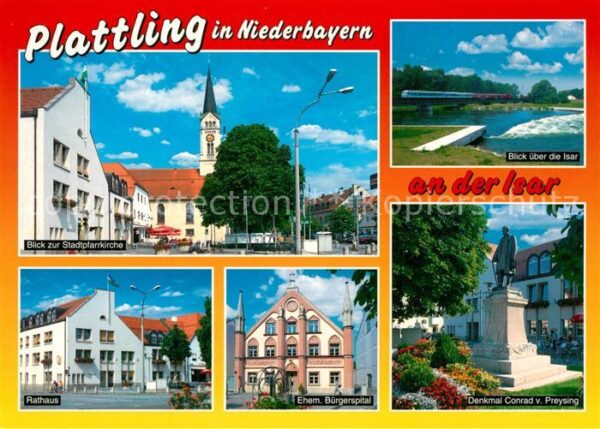 Plattling Isar Bayern Stadtpfarrkirche Isarpartie Rathaus Ehe