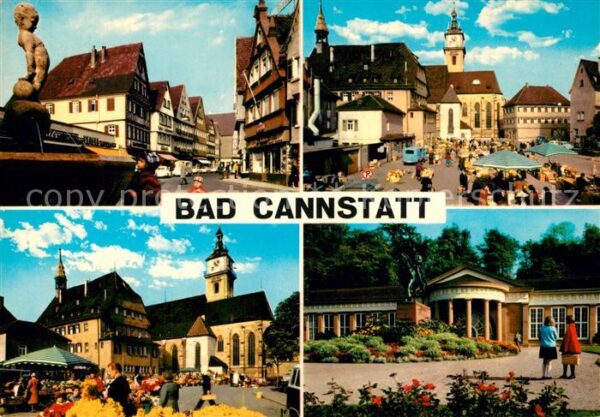 Bad Cannstatt Strassenpartie Marktplatz Kirche Kurhau