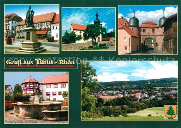 Tann Rhoen Denkmal Kirche Stadttor Brunnen Panoram