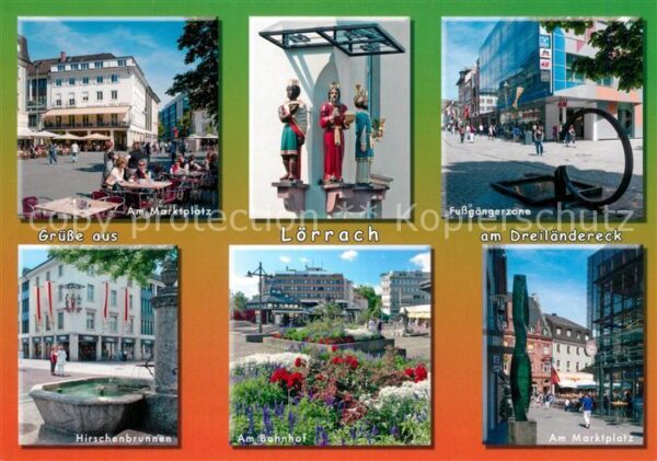 Loerrach Marktplatz Fussgängerzone Hirschenbrunn