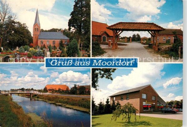 Moordorf Ostfriesland Kirche Eingangstor Brücke Kaufladen