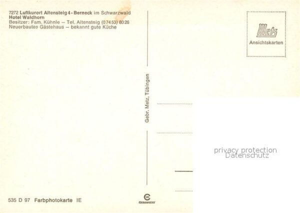 Berneck Altensteig Teilansicht Hotel Waldhorn – Bild 2