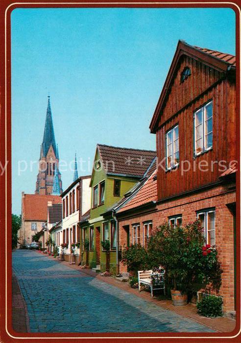 Schleswig Schlei Blühende Rosenstöcke in der Töpferstras