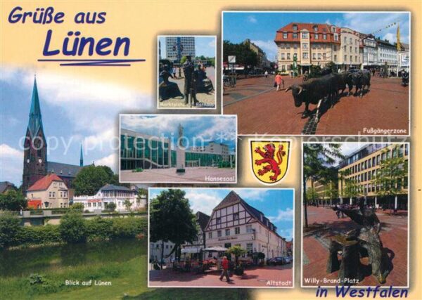 Luenen Kirche Marktplatz Hansesaal Altstadt Fu