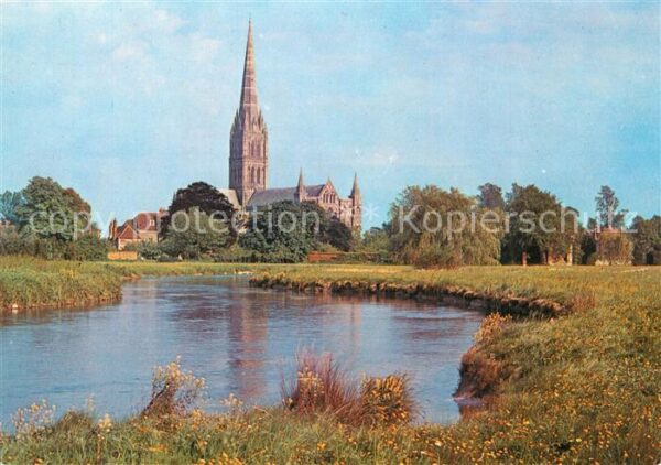 Salisbury Wiltshire Cathedral and River Avon
