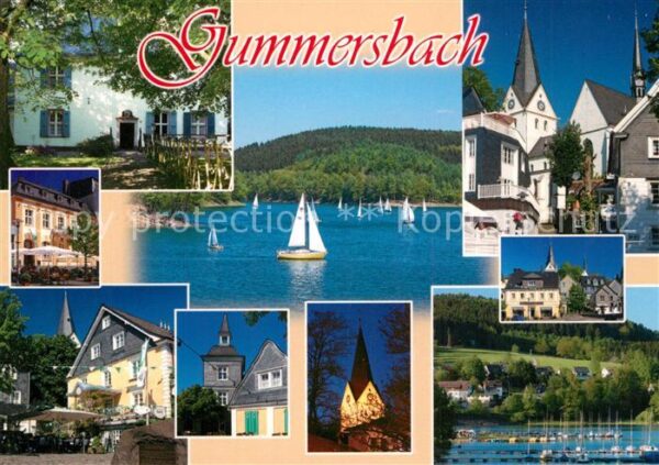 Gummersbach Teilansichten Seepartie Kirchen Bootsha