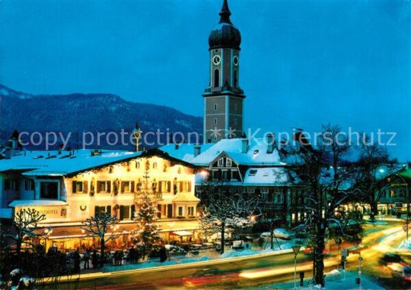 Garmisch-Partenkirchen Marienplatz mit Pfarrkirche