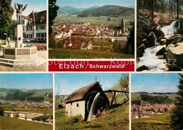 Elzach Schuttigbrunnen Stadtblick Elzfälle San