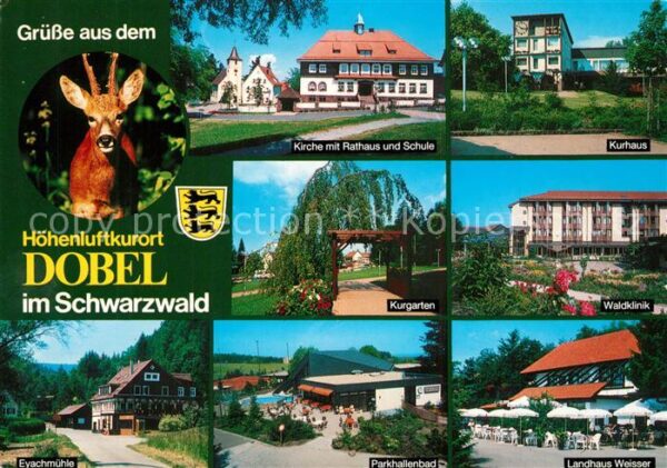 Dobel Schwarzwald Kirche Rathaus Schule Kurhaus Kurgarten