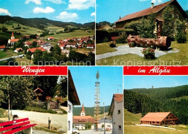 Wengen Kempten Allgaeu Panorama Brunnen Park Maibaum Gasthaus