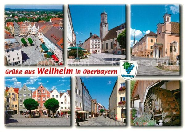 Weilheim Oberbayern Teilansichten Strassenpartien Mühlrad