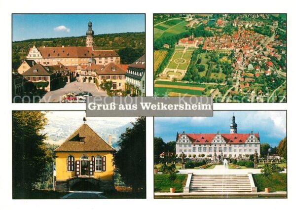 Weikersheim Schloss Marktplatz Fliegeraufnahme Park