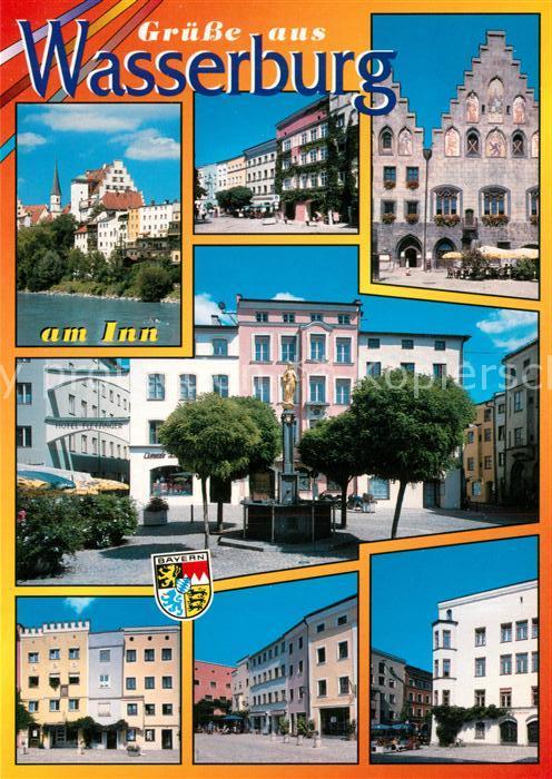 Wasserburg Inn Teilansichten Markt Brunnen Rathaus