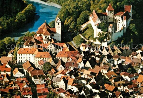 Fuessen Allgaeu Altstadt mit Hohem Schloss und ehem Klo