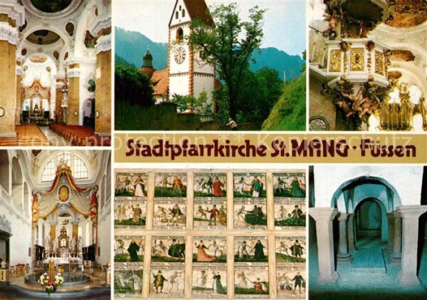 Fuessen Allgaeu Stadtpfarrkirche Inneres Kanzel Kreuzga