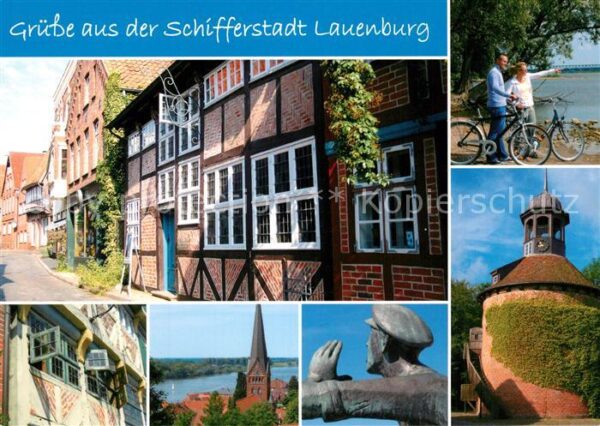 Lauenburg Elbe Fachwerkhäuser Elbestrand Kirche Der Ru