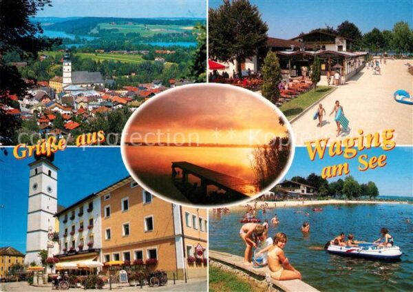 Waging See Panorama Strand Kirche Badevergnügen